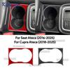 For SEAT Ateca 5F 2016-2025 For Cupra Ateca 5F 2018-2025 Real Soft Carbon Fiber Sticker Car Central Control Water Cup Trim