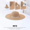 Women's Pearl Strap Wide Brim Fedora Summer Sun Protection Sun Protection Hat Women's Foldable Straw Beach Hat Sun Protection