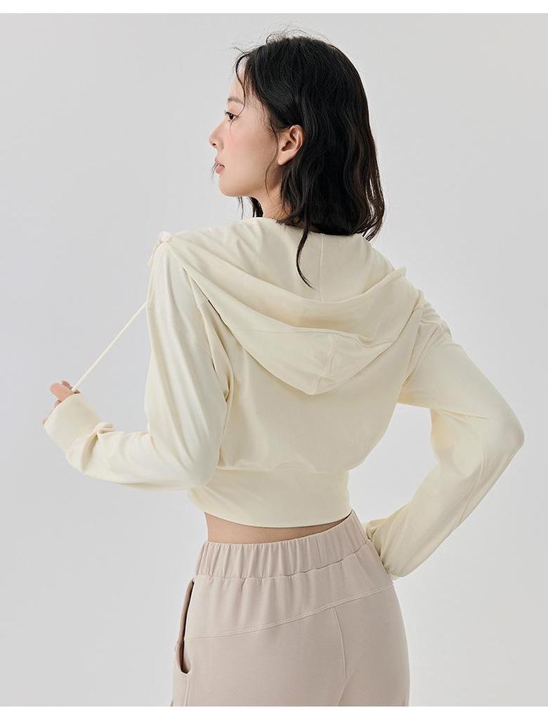 Selected Women's Hooded Sportswear Jacket: Casual Slimming Fit for Outdoor Running & Yoga