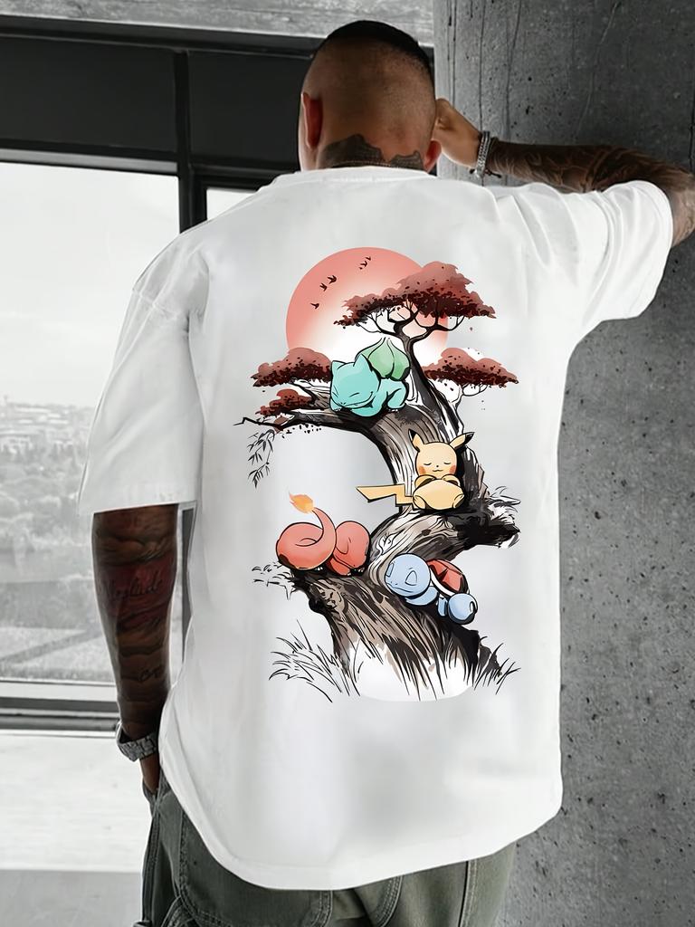 One Piece Otros Animes Camiseta de Anime Algodón Negro Demon Slayer Gráfico Llamas Impresión Nunca Streetwear Unisex Ajuste Oversize Brazo