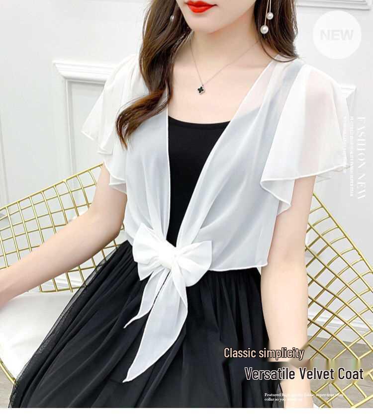 Versatile Shrug Top: Summer Sun Protection, Plus Size Chiffon Cardigan