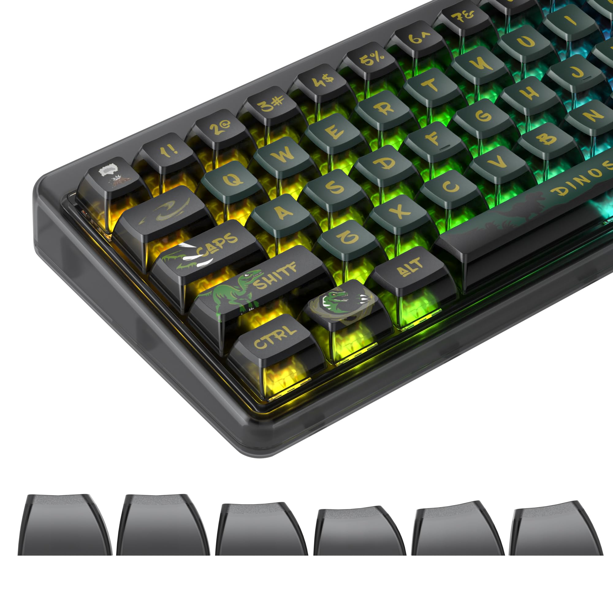 

Ussixchare 120 Keys ASA Profile PBT Pudding Keycaps Panda Keycaps Dye Sublimation Custom Keycaps for Cherry Gateron MX Switch Mechanical Gaming