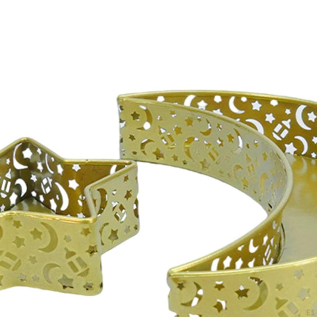 2 Stück Eid Mond Stern Speiseteller Tablett Obst Geschirr Tischdeko Mubarak Desserttabletts