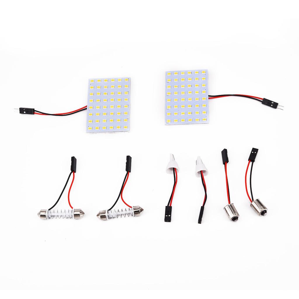 2Set 12V Car 1210 48-LED Panel Light 7000K White Dome Map Interior Bulb Lamp