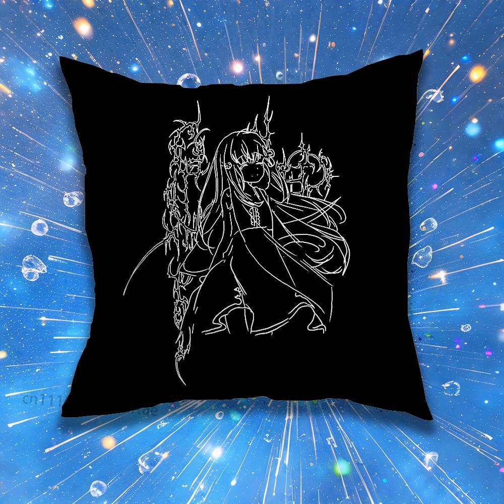 Gothic Cyber Sigil Cross Eyes Cute Cartoon Pillow Case Home BedroomCar Office Decoration Living Room Sofa Cushion Cover Suitable