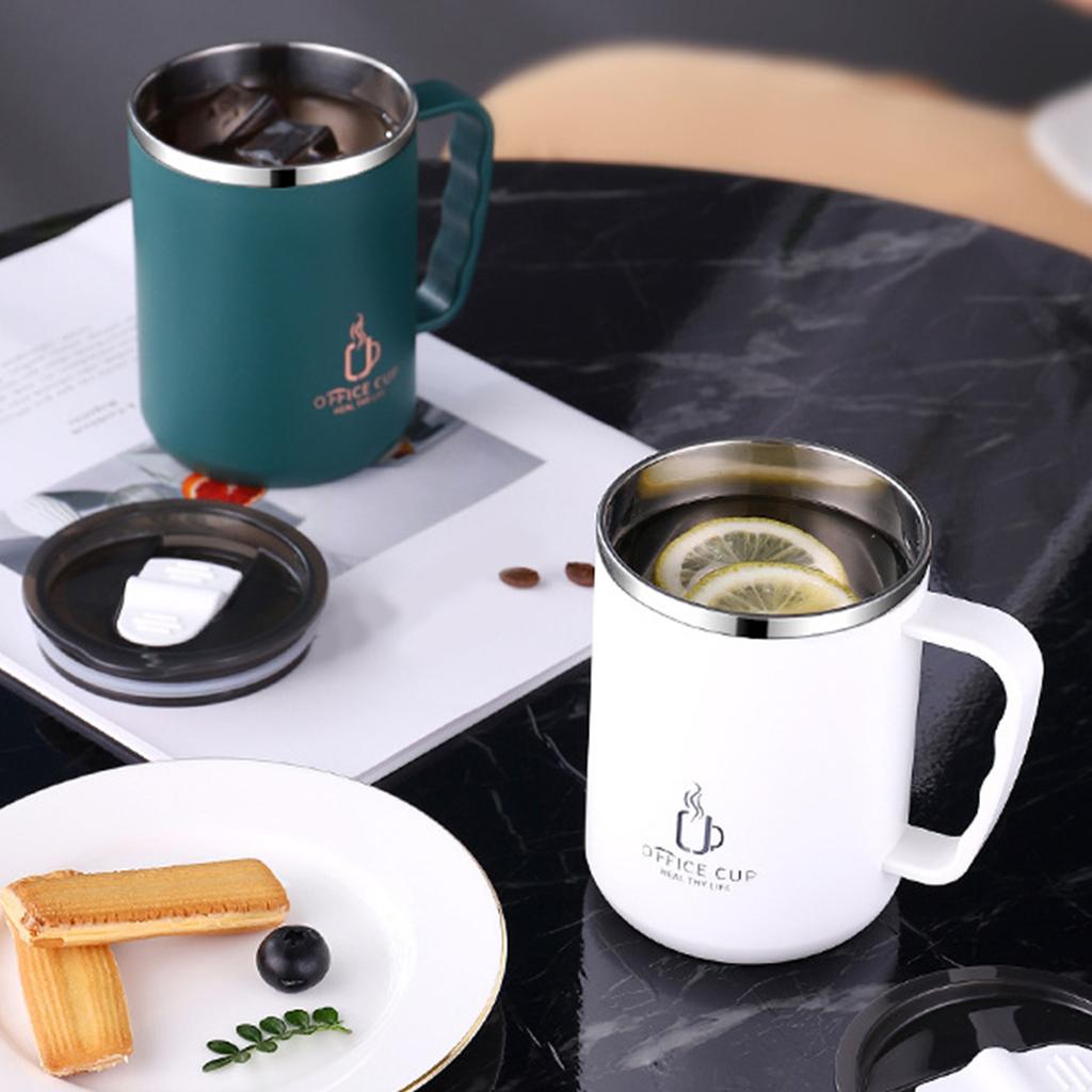 Double Layer Insulated Coffee Mug Reusable Sealed Water Cup For Student Portable Travel Office 304 Stainless Steel Thermos Cup