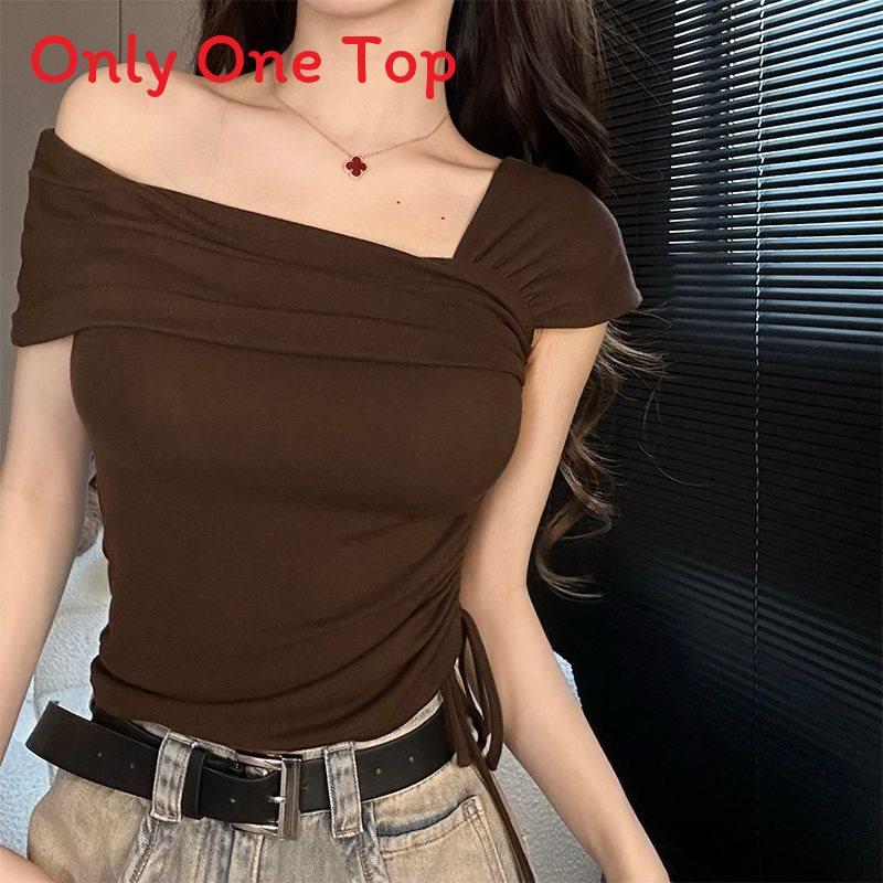 Plain Flat Knit Summer Womens Off Shoulder Top With Embroidery For Casual Wear