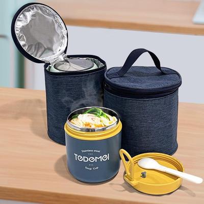 Borsa Termica per Pasti in Tessuto Oxford Isolato: Tazza per la colazione, Borsa a mano, Tazza per la zuppa e Borsa termica in foglio di alluminio