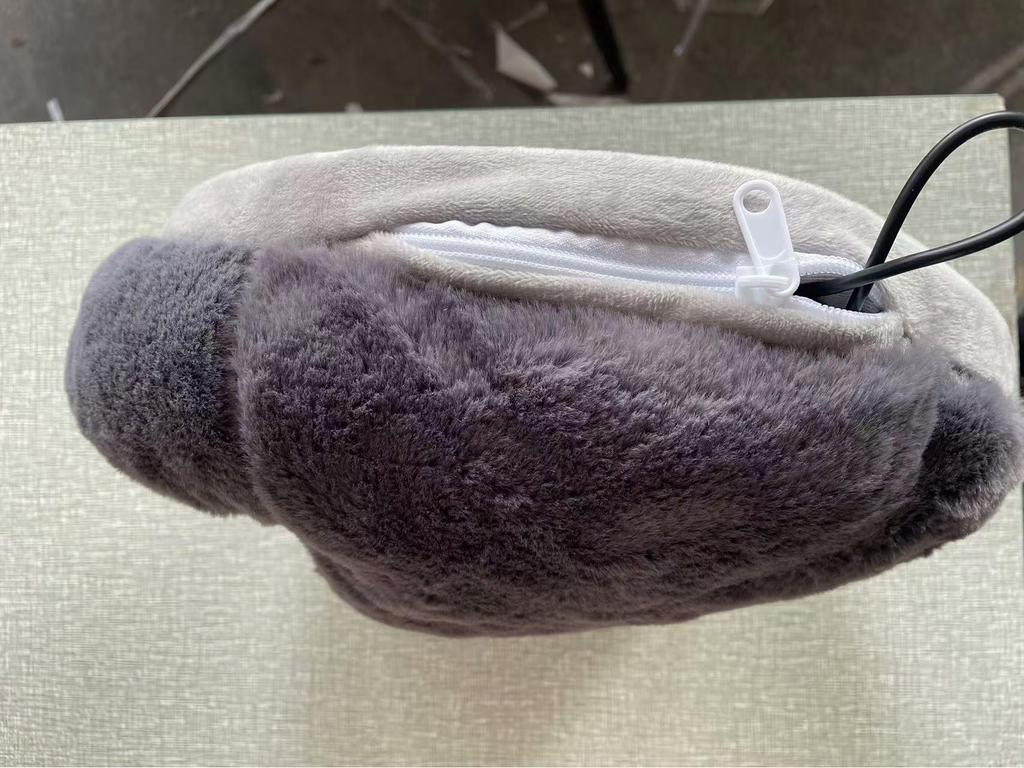 USB Heated Foot Warmer Sleeve, Washable, Explosion-proof, Rabbit Fur, Electric.