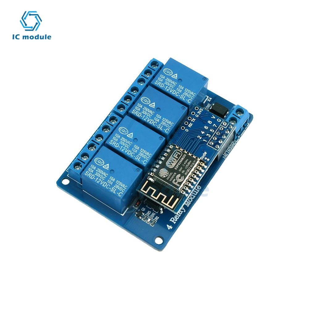 4 Channel 8CH Relay Module 5V 12V High Level Trigger with Optocoupler Isolation Relay Onboard ESP8266 module WIFI relay module