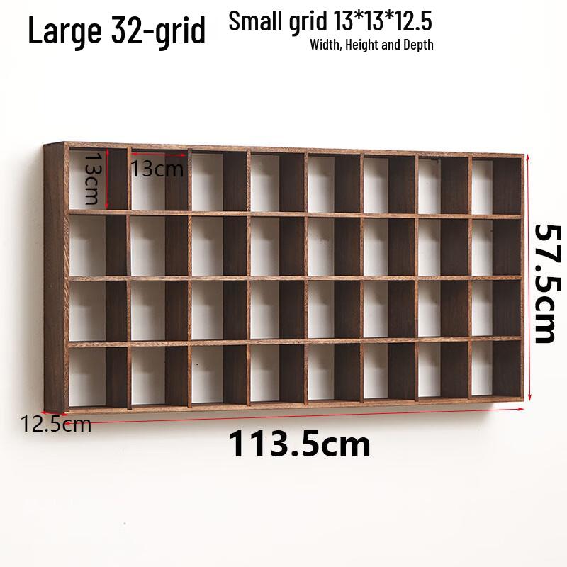 

Vintage 32-Compartment Wall-Mounted Teacup Storage Rack