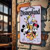 2D Flat - [Vintage Charm] Retro Disneyland Metal Wall Art - 20.32cm X 30.48cm Durable Iron Decorative Plaque Featuring Mickey &