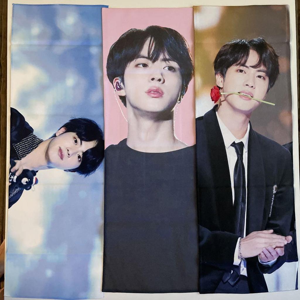 [USED] BTS Jin Goods Mini Fan Slogan Poster Card Sticker