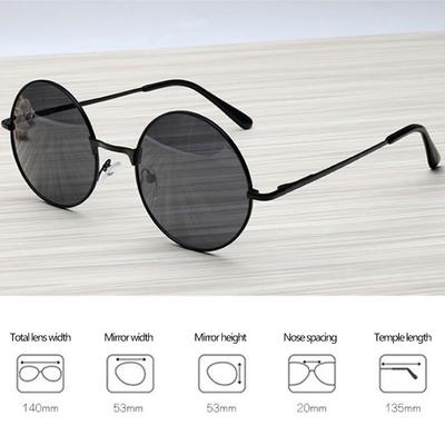 Fashion Women Men Round Frame Sunglasses Cosplay Glasses Eyewear Black Glasses Costume Accessories Anime Props Driving
