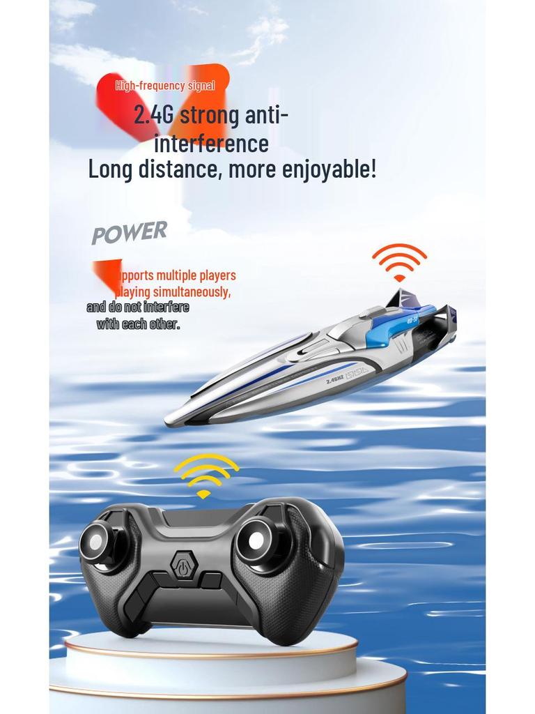 S1 High-Speed Remote Control Boat: Wireless Electric, Long Endurance, 2.4G Large Model Watercraft Toy for Kids