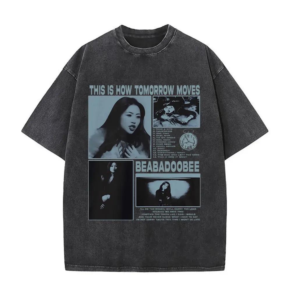 Hot Sale Singer Beabadoobee Graphic Print TShirt Men Women Vintage Washed Cotton Streetwear Fashion Oversize Top Summer New Top