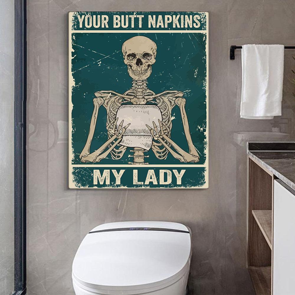 Toilettenpapier, lustige Zitate, Skelett-Poster, Wandkunst, Leinwanddruck, nordisches Vintage-Gemälde, Badezimmer, Badezimmer