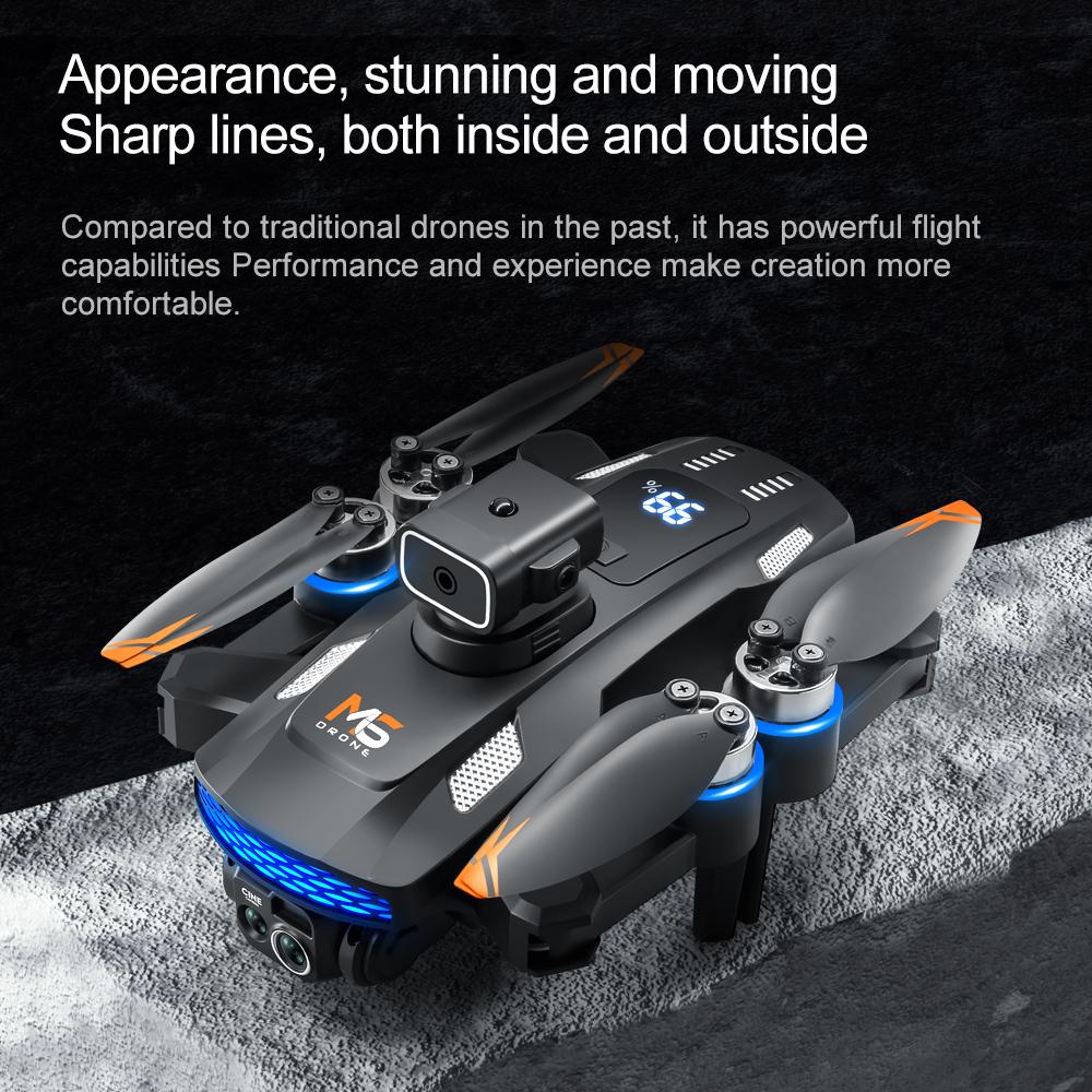 M6 Mini Drone 4K Professional HD Camera with Large Screen 2.4G WIFI FPV Dron Brushless Optical Flow Hover Folding Quadcopter