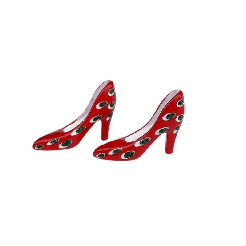 3 Pairs 1/12 Scale Dollhouse Mini Hand Drawn Shoes Miniature High Heels Shoe Decoration For Doll Diy Accessories Toys