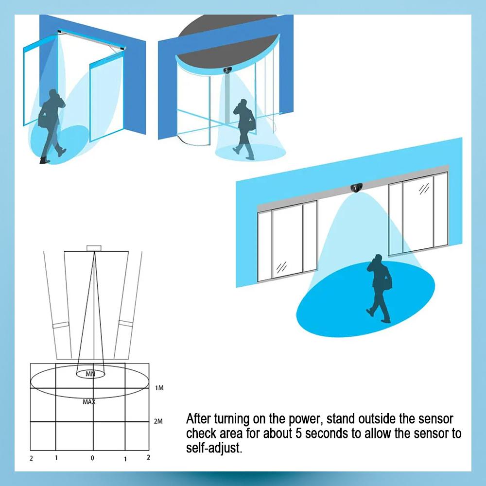 Sensore di movimento a microonde cablato Rilevatore radar DC 12-24V 24.125GHz per porta automatica Azienda di ascensori Supermercato Aeroporto