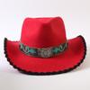 Popular European and American Classic Retro Western Cowboy Hats, Men's and Women's Fashion High-end Peach Heart Top Hats