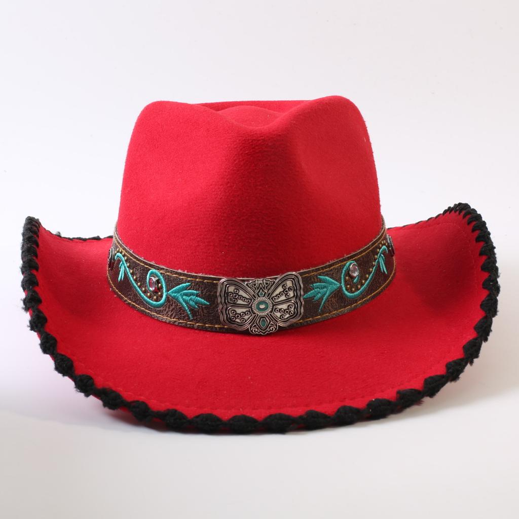 Popular European and American Classic Retro Western Cowboy Hats, Men's and Women's Fashion High-end Peach Heart Top Hats