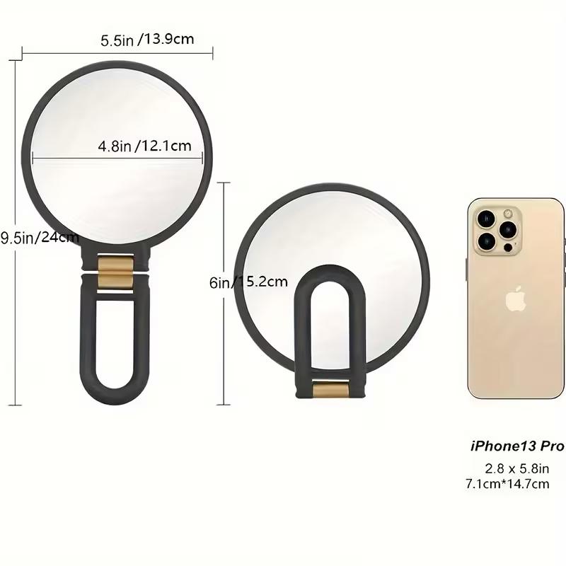 Handheld Makeup Mirror, 30x Magnification, 360 ° Rotating Handle, Foldable and Portable for Travel. Suitable for Eyebrow Shaping