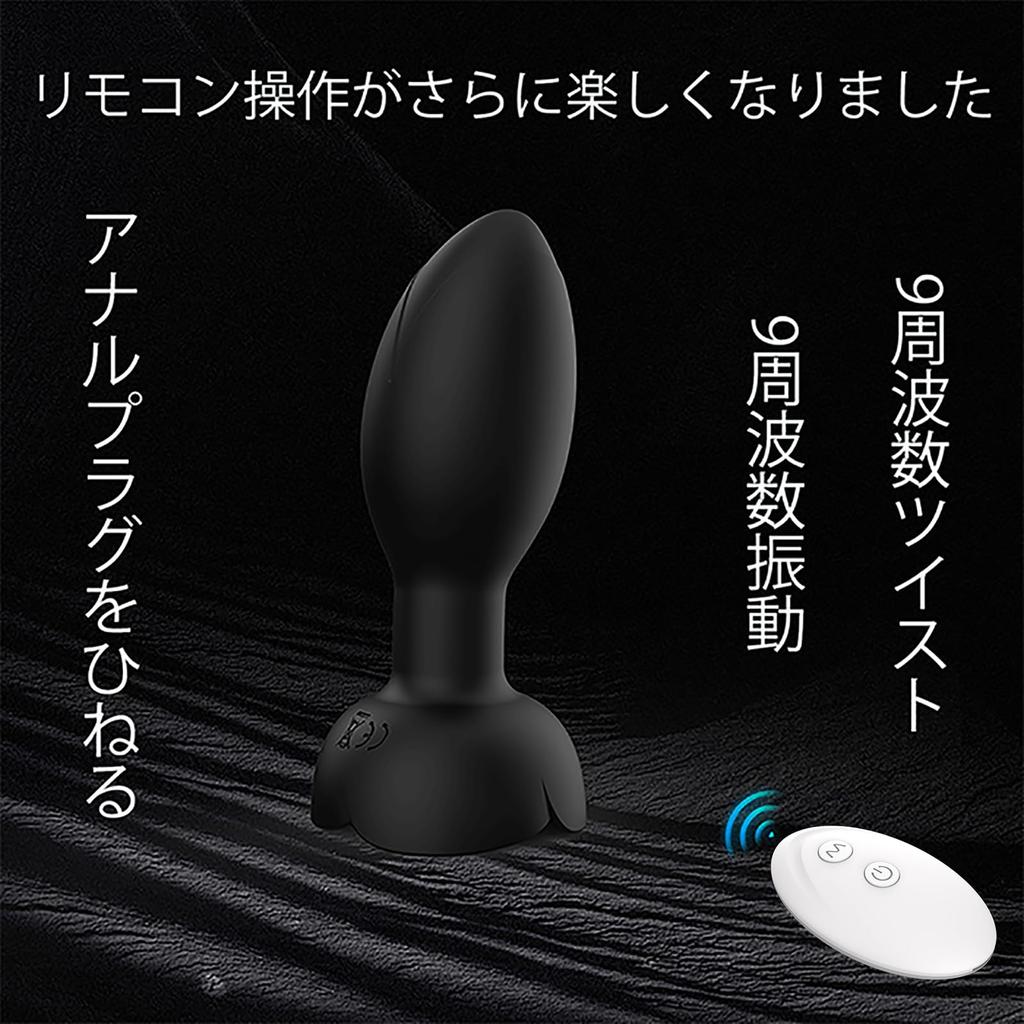 Anal Plug Vibrator Piston Vibrator 10 Vibrations Rotation with 360 Degree Rotation Mode Dildo Male Prostate Anal Vibrator USB Unisex + Charging,