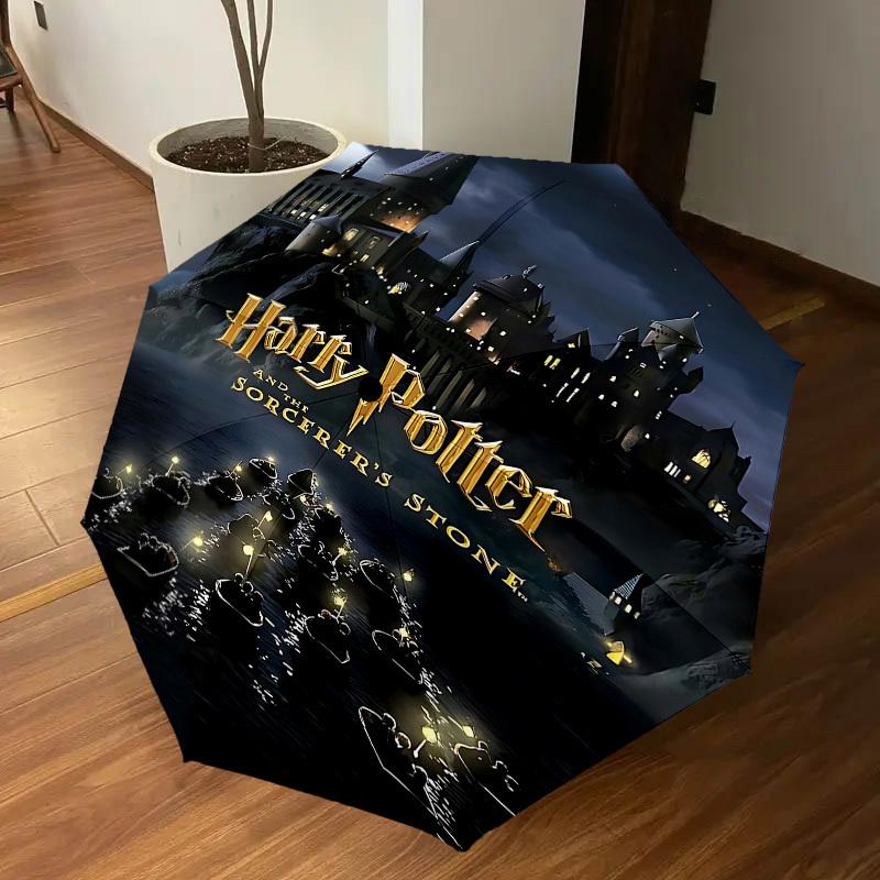 1PC Harry Potter Sorcerer's Stone Umbrella-8-Rib Reinforced, Automatic Open, Lightweight & Durable, Cute Fashion Accessory for Outdoor, D2645