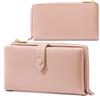 RenLianyi Women's Zipper Long Wallet, PU Synthetic Leather, Large Capacity, 12 Card Pockets, Coin Purse, Slim PassCommuter Card Slots, Slim,