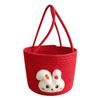 Cartoon Rabbit Storage Basket Soft Cotton Rope Organizer Rabbit Decoration Basket Lightweight Easter Gift Bag For Living Room