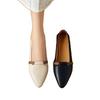 French Retro Versatile Soft-soled Shallow-mouth Single Shoes, Spring 2025 New Women's Shoes, One-pedal Pointed Work Leather Shoes