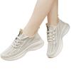 Women's Casual Lace-Up Round Toe Lightweight Breathable Knit Sneakers Slip-On Athletic Shoes for Everyday Wear