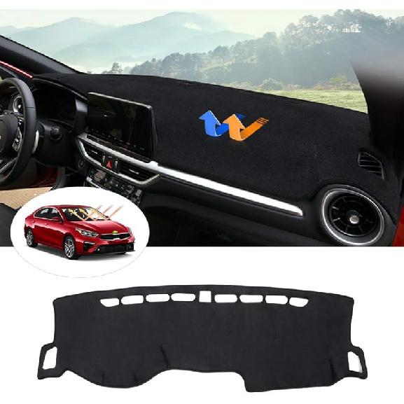 Autorder Dashboard Cover Mat for 2019-2023 2024 Kia Forte Accessories Dash Cover Flannel Dash Mat Sunshade Glare UV Rays Protector