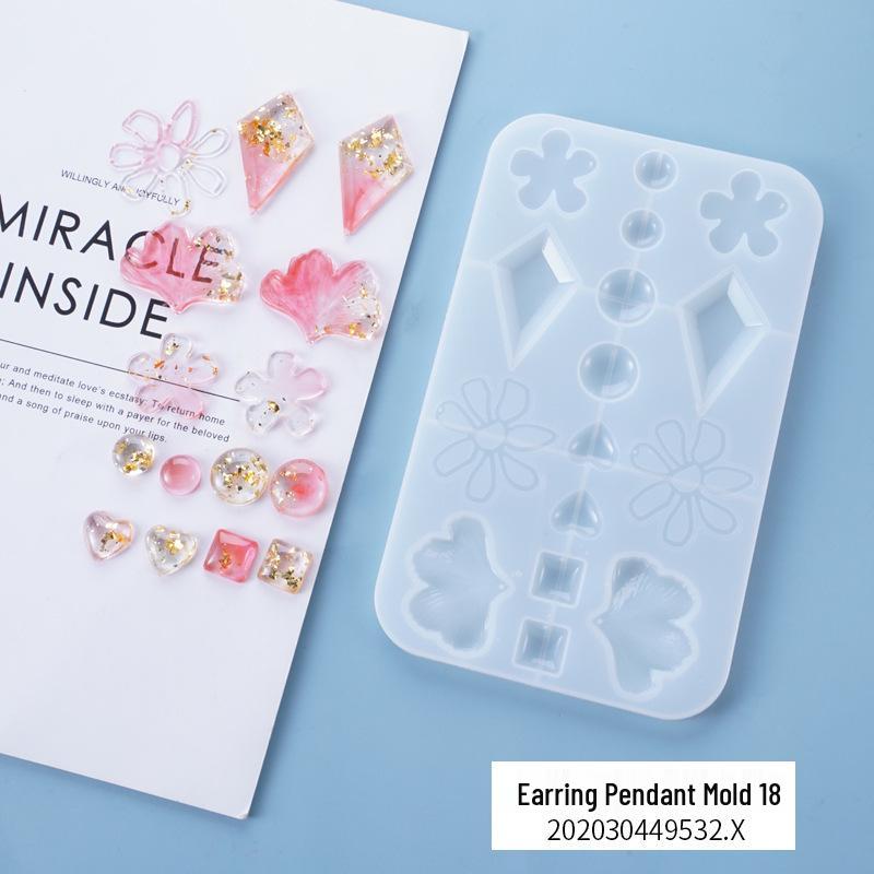 Poppy Crystal Resin Mold for DIY Earrings and Pendant Charms