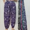 Sloní skákací kalhoty dlouhé nohavice nastavitelný elastický pas pásek unisex ženy muži potisk Thajsko ležérní streetové plážové boho bohémské retro vintage