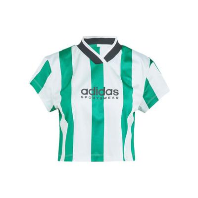 Tiro Colorblock Crop Tee With Letter Logo Print And Stripe Detail Women Tops Forest-Green IM4997
