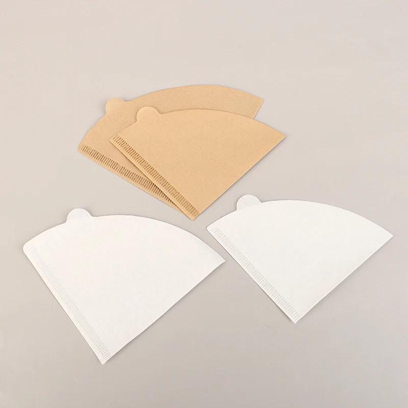 100 ks Papír na překapávanou kávu ve tvaru V z dřevité buničiny V60 Kónický Bílý Béžový Kávový filtr Sáček na kávový filtr Příslušenství pro kávovar na espresso a čaj