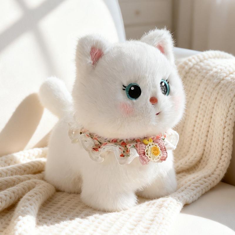 12-32cm Cartoon Cute Cat Plush Doll Funny Soft Muppet Cat Orange White Black Cat Animal Stuffed Toy Home Decoration Girls Gift
