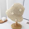 Foldable Woman's Straw Hat Elegant Sunscreen Cap Casual Lace Brim Sunshade Cap  Outdoor