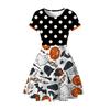 Halloween Witch Children'S Short Sleeve Dress 3D Digital Printing Pumpkin Series Children'S Dress