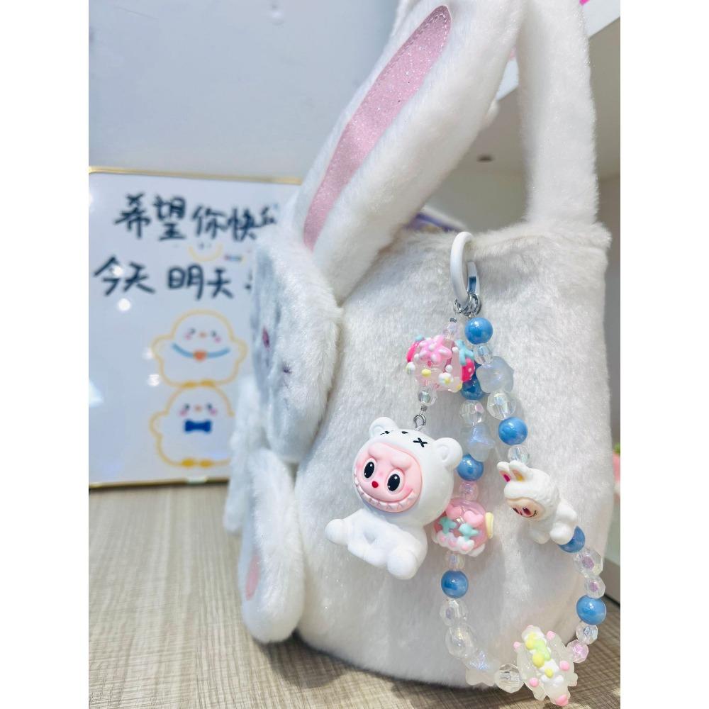 Flocking Wizard Keychain Doll Pendant Internet Celebrity Cute Cartoon Bag Accessories Gift