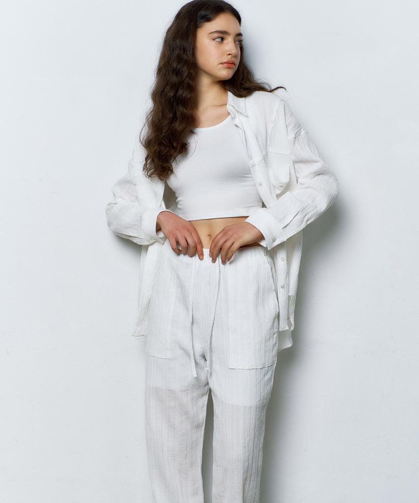 MANAVIS7 Loen Banding Pants [White]