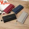 Yogodlns Lässiges langes Portemonnaie für Damen mit Anhänger PU-Leder Handtasche Mehrschichtige Clutch Einkaufs-Damen-Geldbörse Handy-Kartenhalter-Portemonnaie