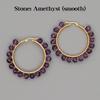 Crystal Earring For Women Boho Jewelry Trendy Natural Stone Pearl Jewellery Bohemian Ear Ring Gold Circle Hoop Earrings