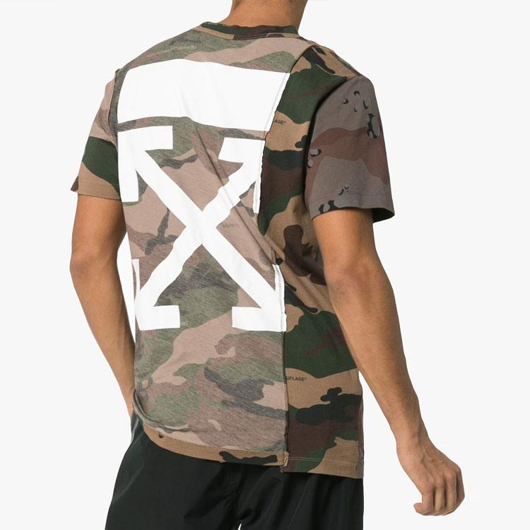 Off-White Cotton Camouflage Short Sleeve T-Shirt Men Tops OMAA056F181850429901