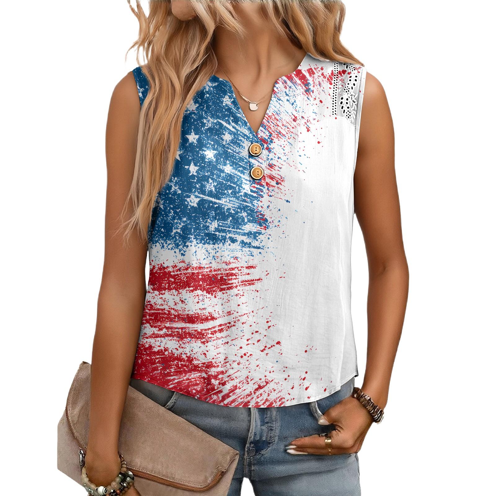 Женская повседневная, свободная, с принтом, без рукавов, льняная блузка L синий