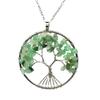 7-Color Crystal Tree of Life Pendant Necklace - Handmade Wire-Wrapped Gemstone Wealth Tree Ornament