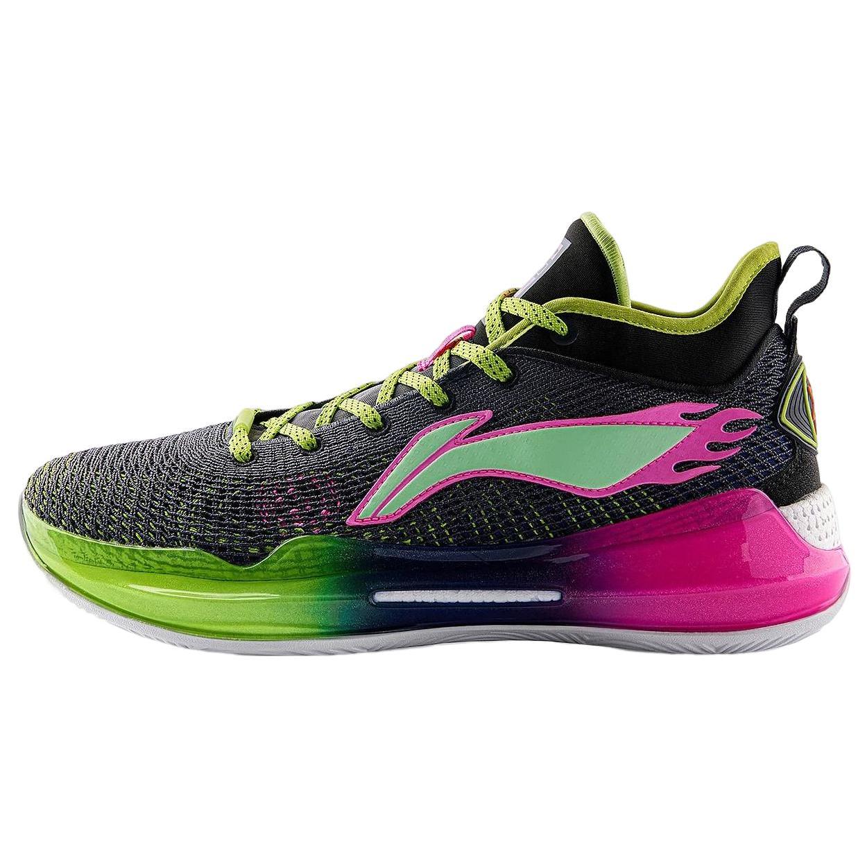 

new LINING YuShuai 13 Boom Basketball Shoes Men Low Top Ebony Black/Lime Green 39.5