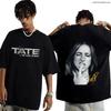 2026 Singer Tate Mcrae T8 Musik T-shirts Herr Dam Vintage T-shirt Sommar Bomull Överdimensionerad Kortärmad Tee Toppar för Fans Gåva